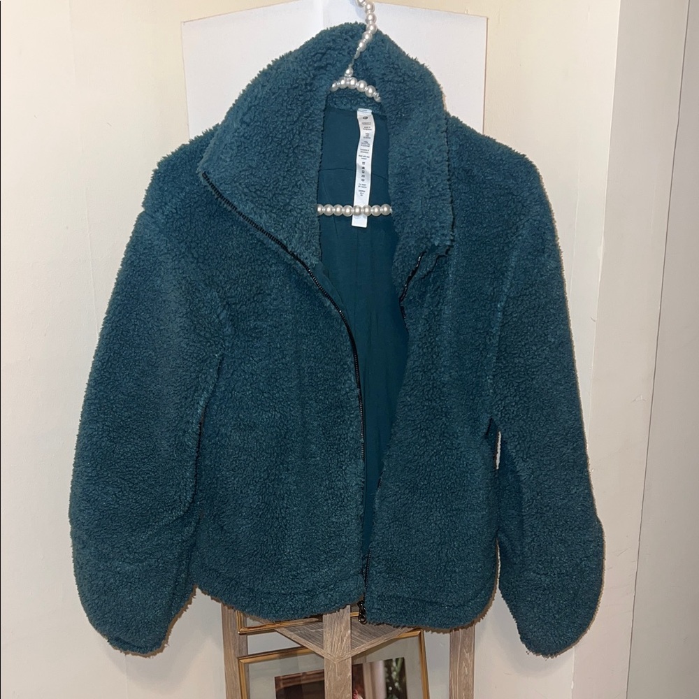 Cozy Emerald Sherpa Jacket